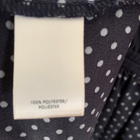 Ann Taylor cap sleeve navy polka dot peplum top XS - Picture 7 of 8